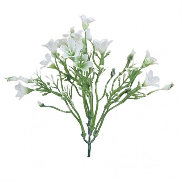 Betűzős harangvirág csokor, fehér, 14 cm