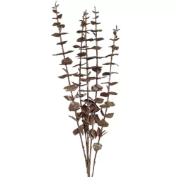 Betűzős eukaliptusz ág, csillámos rosegold, 48 cm