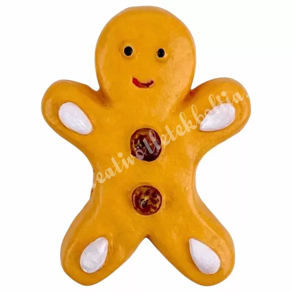 Ragasztható polyresin mézeskalács figura, 2,2x3 cm
