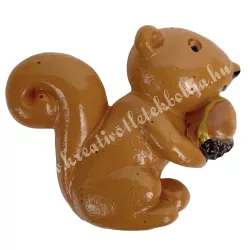 Ragasztható polyresin mókus, barna, 3,5x3 cm