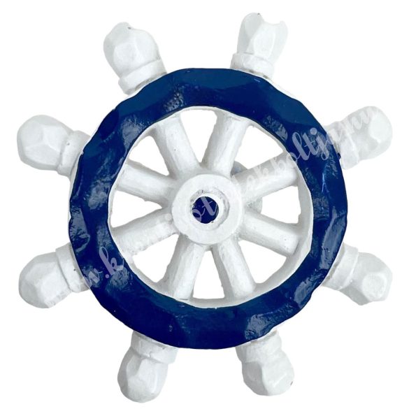 Ragasztható hajókormány, fehér-kék, 4,5x4,5 cm