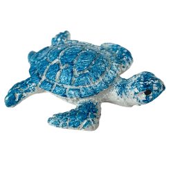 Polyresin teknős, kék, 4,5x3,5 cm