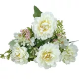 Dália csokor, fehér, 30 cm