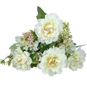 Dália csokor, fehér, 30 cm