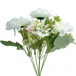 Dália csokor, fehér, 30 cm