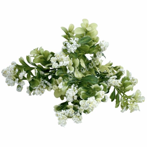 Zöld csokor bogyóval, fehér, 30 cm