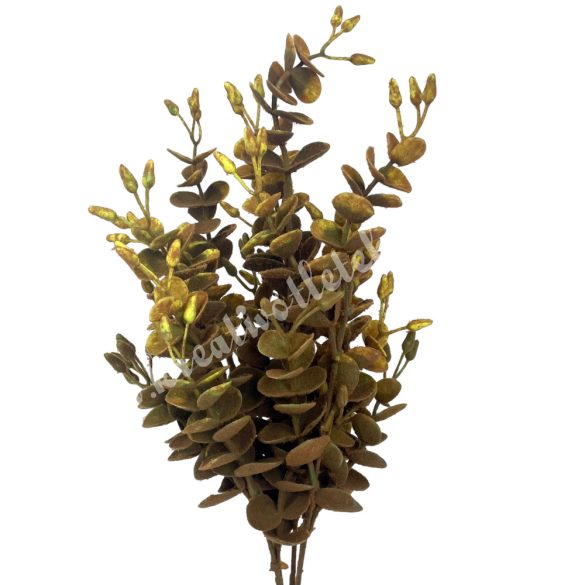 Eukaliptusz csokor, sárga-barna, 39 cm