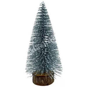 Fenyőfa, csillámos, ezüst, 14 cm