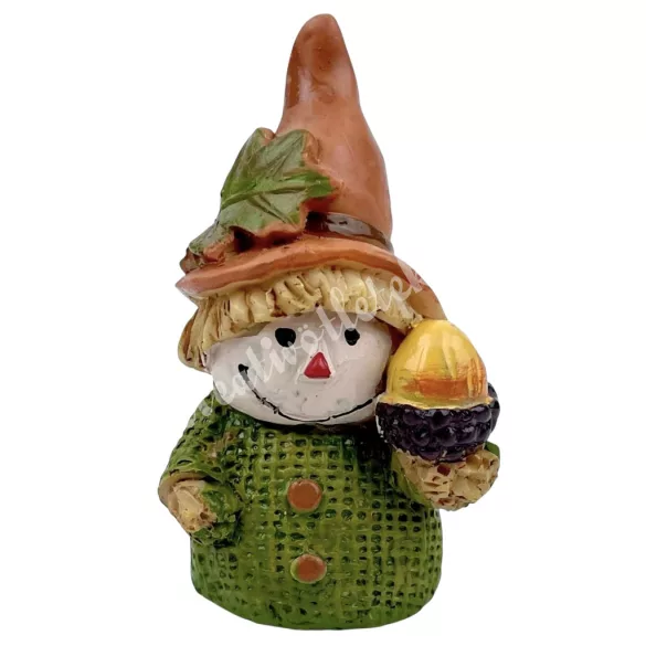 Polyresin madárijesztő, makkal, 3,5x6,5 cm