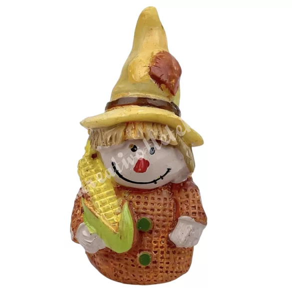 Polyresin madárijesztő, kukoricával, 3x6,5 cm