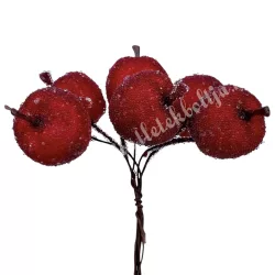 Betűzős cukros alma, piros, 2,5x3 cm, 6 db/csokor