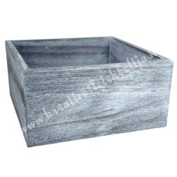 Fadoboz, négyzet, szürke, 13x8,3 cm