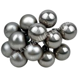   Betűzős üveggömb, szürkésbarna, fényes-matt, 1,5 cm, 12 db/csokor