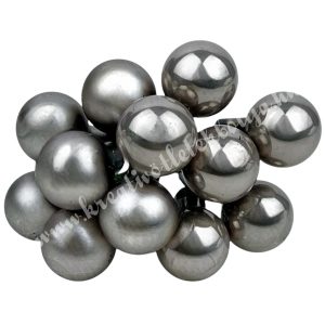 Betűzős üveggömb, szürkésbarna, fényes-matt, 1,5 cm, 12 db/csokor