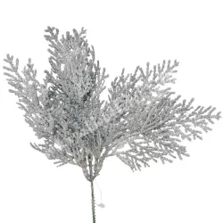 Csillámos levél pick, ezüst, 28 cm