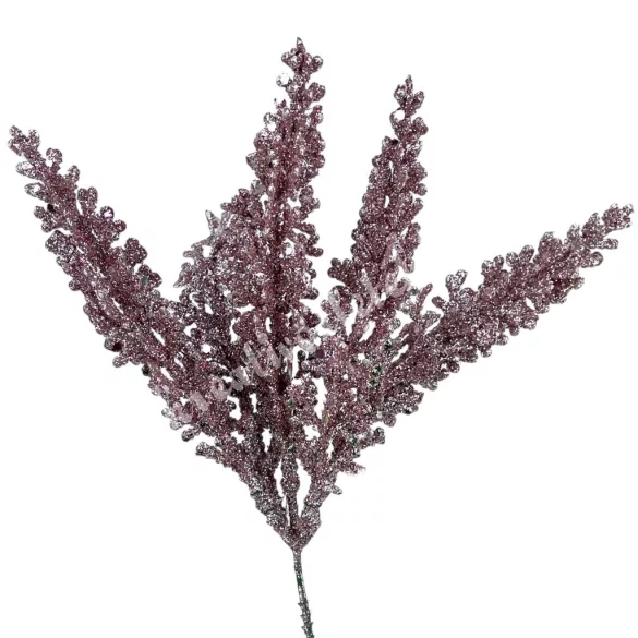 Csillámos levél pick, rózsaszín, 28 cm