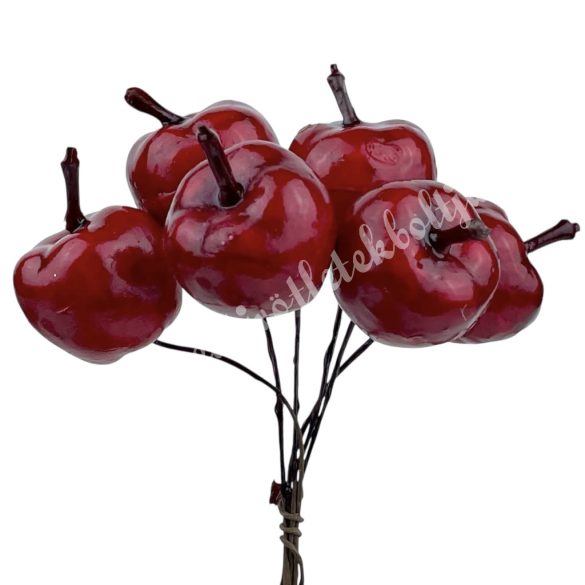 Betűzős alma, piros, 2,5x3 cm, 6 db/csokor