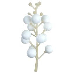 Bogyós ág, fehér, 11 cm
