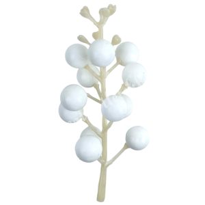 Bogyós ág, fehér, 11 cm