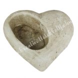 Rusztikus kőkaspó, szív alakú, 15x4,5 cm