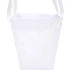 Papír virágtasak füllel, fehér, 13,5x15,5 cm