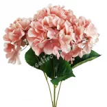 Hortenzia csokor, púder rózsaszín, 42 cm