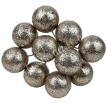 Betűzős csillámos hungarocell golyó, pezsgő, 2 cm, 10 db/csokor