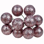 Betűzős csillámos hungarocell golyó, rózsaszín, 2 cm, 10 db/csokor