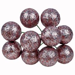   Betűzős csillámos hungarocell golyó, rózsaszín, 2 cm, 10 db/csokor