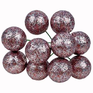 Betűzős csillámos hungarocell golyó, rózsaszín, 2 cm, 10 db/csokor