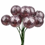 Betűzős csillámos hungarocell golyó, rózsaszín, 2 cm, 10 db/csokor