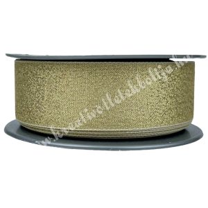 Karácsonyi szalag, arany, csillámos, 3,5 cm (125)