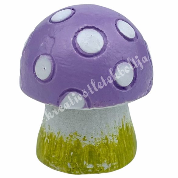 Polyresin gomba, lila, 2x2,5 cm