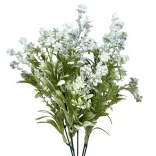 Zöld csokor bogyóval, fehér, 33 cm