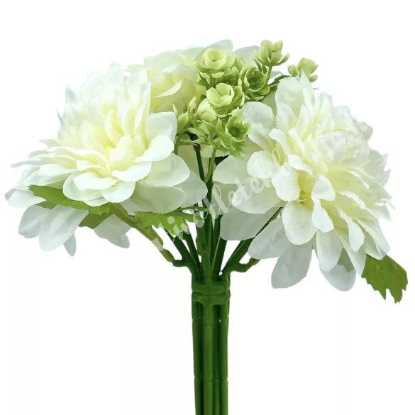 Krizantém köteg, törtfehér, 24 cm