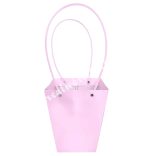 Papír virágtasak füllel, rózsaszín, 12x12,5 cm