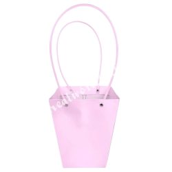 Papír virágtasak füllel, rózsaszín, 12x12,5 cm