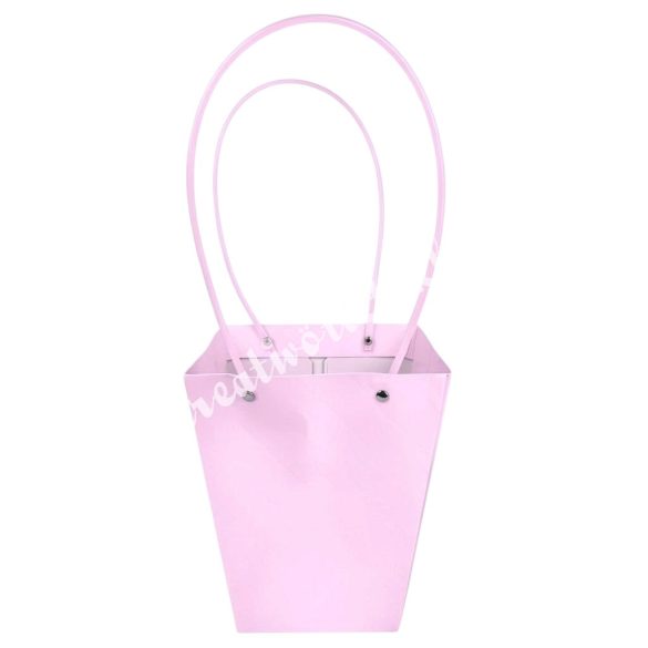 Papír virágtasak füllel, rózsaszín, 12x12,5 cm