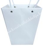 Papír virágtasak füllel, fehér, 12x12,5 cm