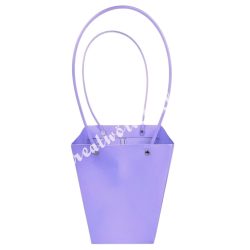 Papír virágtasak füllel, lila, 12x12,5 cm