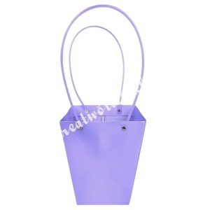 Papír virágtasak füllel, lila, 12x12,5 cm