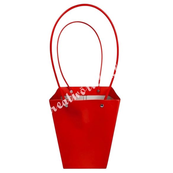 Papír virágtasak füllel, piros, 12x12,5 cm