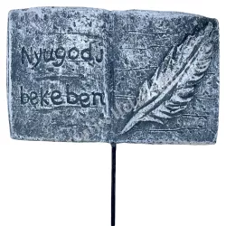 Beszúrós polyresin könyv, szürke, 9x5 cm