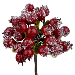 Jeges gránátalma ág, piros, 23 cm