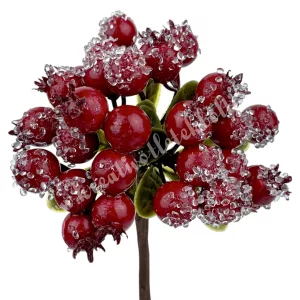 Jeges gránátalma ág, piros, 23 cm