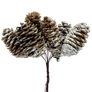 Betűzős toboz pick, barna, 14 cm, 6 db/csokor