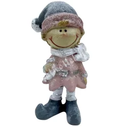 Polyresin kisfiú zoknival, csillámos, 4,5x8 cm