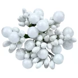 Bogyós vegyes mini csokor, fehér, 10 cm