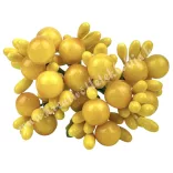 Bogyós vegyes mini csokor, napsárga, 10 cm