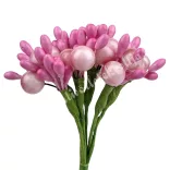 Bogyós vegyes mini csokor, rózsaszín, 10 cm